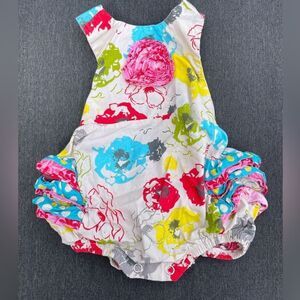 Jelly the Pug Confetti Floral Baby Romper Bubble Size 12 months